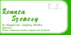 renata szepesy business card
